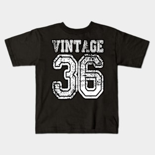 Vintage 36 2036 1936 T-shirt Birthday Gift Age Year Old Boy Girl Cute Funny Man Woman Jersey Style Kids T-Shirt